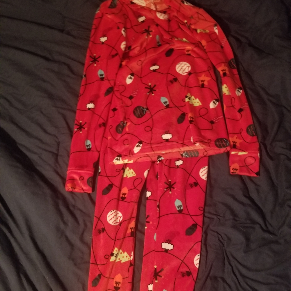 Cat & Jack Red and Black Pajama Set Festive Design